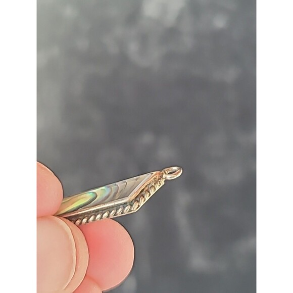 Alpaca Mexico Abalone Shell Pendant Vintage - Picture 4 of 10